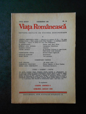 REVISTA VIATA ROMANEASCA (numarul 12, anul 1981) foto