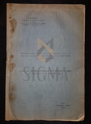 I. BORCEA, DONNEES POUR SERVIR A LA SYSTEMATIQUE ET A LA BIOLOGIE DES MUGILIDES, FORMES DE LA MER NOIRE, TOME XIX, FASCICULELE I-IV, JASSY, 1934 foto