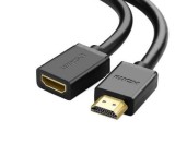 CABLU video Ugreen, &quot;HD107&quot; adaptor HDMI (T) la HDMI (M), rezolutie maxima 4K UHD (3840 x 2160) la 60 Hz, conectori auriti, 2m, negru &quot;10142&quot; (timbru