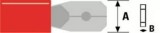 Conector papuc 4.8mm 0.5mm rosu