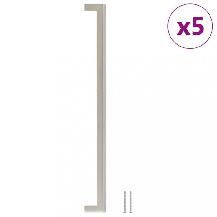 Manere de dulap, 5 buc., argintiu, 320 mm, otel inoxidabil