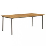 Masă grădină vidaXL, 200x100x72 cm, lemn acacia masiv, oțel, maro. Exterior, Bucatarie. 