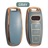 Husa Cheie Audi Q8 A8 SmartKey TPU+PC Gri albastrui Cu Contur Gold