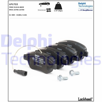 DELPHI LP1722 set placute frana,frana disc foto