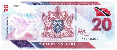 Trinidad &amp;amp; Tobago 20 Dolari 2020 Polimer Seria AY319360 foto