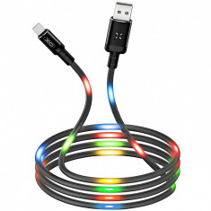 Cablu Date si Incarcare USB la USB Type-C XO Design NB108, 2.1A, 1 m, Negru