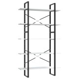 Cumpara ieftin Biblioteca cu 5 rafturi, alb, 100x30x175 cm, lemn prelucrat