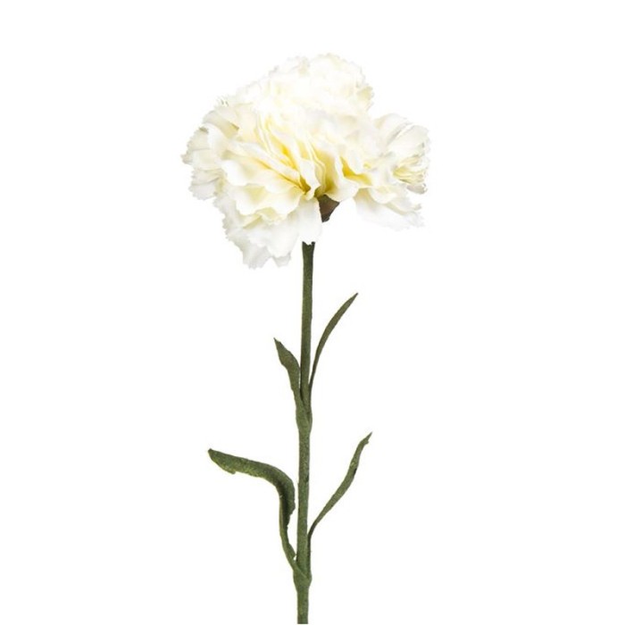 Floare decorativa artificiala, Garoafa, Alb, 62 cm, ATU-082135