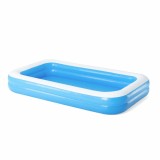 Piscina gonflabila pentru familie, in forma de dreptunghi cu dimensiunea de 305 x 183 x 46 cm, albastra , pentru interior sau exterior, Bestway