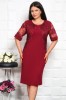 Rochie Ocazie Bordo Yves, Marimea 46, Eleganta cu Broderie, Maneca 3/4, Rochie de Seara
