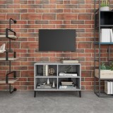 VidaXL Comodă TV cu picioare metalice, gri sonoma, 69,5x30x50 cm