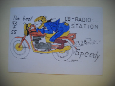 HOPCT 75117 CARICATURA / CARICATURI-C P QSL RADIOAMATOR/RADIOAMATORI-CIRCULATA foto