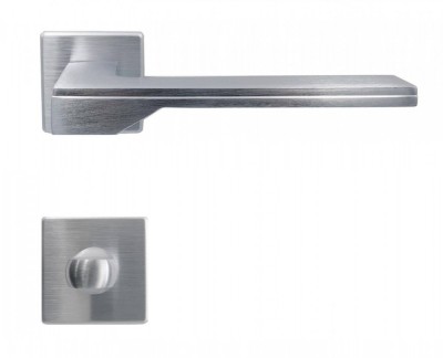 M&amp;acirc;ner pentru uși de interior - M1023 - crom satin cu rozetă WC foto