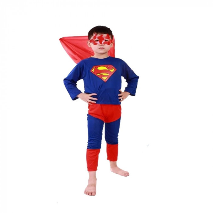 Costum Superman pentru copii, albastru 3-5 ani 100-110 cm