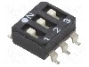 Intrerupator DIP, 2 pozitii, montare SMT, 3 sectiuni, ECE - ESD103LTZ