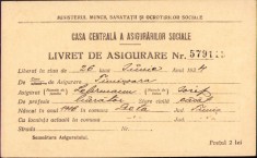 HST A880 Livret de asigurare 1934 Timișoara