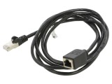 Prelungitor RJ45 F/UTP 5e litat Cu PVC negru 1,5m 26AWG