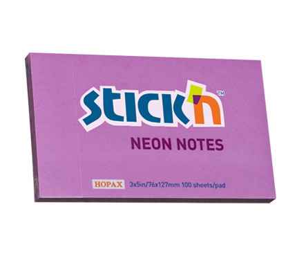 Notes Autoadeziv 76 X 127 Mm, 100 File, Stick&quot;n - Mov Neon