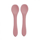 Set lingurite din silicon Old Rose 6 luni+, 2 bucati, Appekids