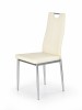 Scaun Dining Modern Halmar, Metal Argintiu, Tapitat Piele Artificiala Crem, 44x97 cm