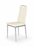Scaun Dining Modern Halmar, Metal Argintiu, Tapitat Piele Artificiala Crem, 44x97 cm