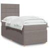 VidaXL Pat box spring cu saltea, gri taupe, 90x200 cm, textil 3291943