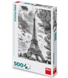 Puzzle Turnul Eiffel Negru-alb 500 Piese