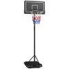 SPORTNOW Stativ de Baschet Reglabil, Mobil, Panou Rezistent, Inaltime 1.82-2.13m, Negru
