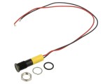 Lampă de control LED plată, galbenă &Oslash;8mm