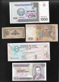 Set 5 bancnote de prin lume adunate (cele din imagini) #270, Africa