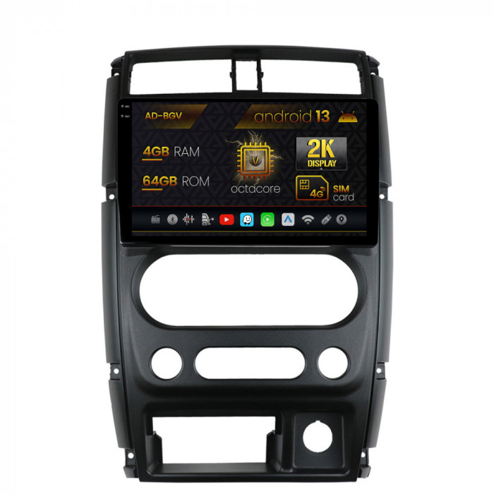 Navigatie Suzuki Jimny (2005+), Android 13, V-Octacore 4GB RAM + 64GB ROM, 9.5 Inch - AD-BGV9004+AD-BGRKIT315