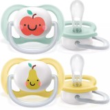 Set 2 suzete Philips-Avent SCF080/17, ultra air pacifier 0-6 luni, Ortodontice, fara BPA, Mar/Para