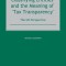 Classifying Entities and the Meaning of &#039;Tax Transparency&#039;: The UK Perspective