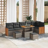 VidaXL Set de canapele pentru grădină 9 pcs Gri 90 x 55 x 71 cm