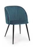 Cumpara ieftin Set 2 scaune catifea albastra Queen 53x57x81.5 cm