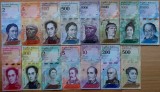 Lot set 15 diferite Venezuela 2 - 500 - 100.000 Bolivares 2012 - 2018 UNC **