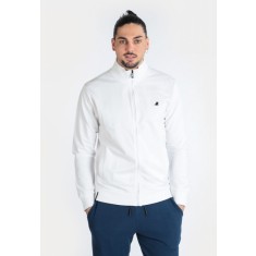 Bluza barbati cu fermoar si maneca lunga alb, 2XL