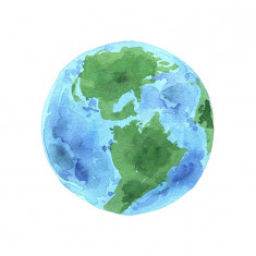 Sticker decorativ Planeta Pamant, Multicolor, 55 cm, 5427ST