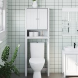 vidaXL Depozitare deasupra toaletei &bdquo;BERG&rdquo; alb 60x27x164,5 cm lemn
