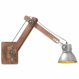 Lampa de perete, stil industrial, argintiu, rotund, E27 GartenMobel Dekor, vidaXL