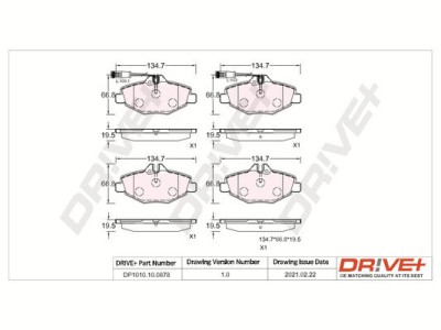Dr!ve+ DP1010.10.0878 set placute frana,frana disc foto