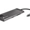 Hub USB 3.0 NATEC cu 8 porturi și cititor carduri SD/microSD, gri