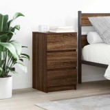 VidaXL Noptiere cu 3 sertare 2 buc Stejar maro 39x35x65 cm