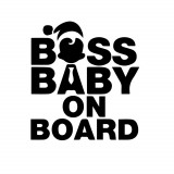 Cumpara ieftin Sticker Decorativ Auto Boss Baby On Board 17 x 15,5 cm Model 24 Negru, Oem
