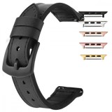 Curea piele, compatibila cu Apple Watch 9|8|7|6|5|4|3|2|1 Series, 49mm|45mm|44mm|42mm, Black Shadow