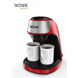 Cumpara ieftin Cafetiera Victronic 450W, 2 cani ceramica, filtru permanent, 250ml, inox, oprire automata