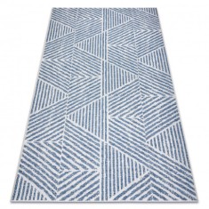 Covor COLOR 47176360 SISAL linii, triunghiuri, cikcakk bej / albastru, 80x150 cm