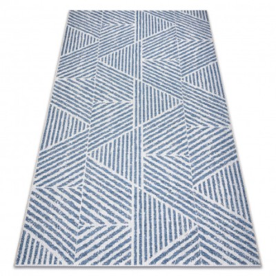 Covor COLOR 47176360 SISAL linii, triunghiuri, cikcakk bej / albastru, 200x290 cm foto