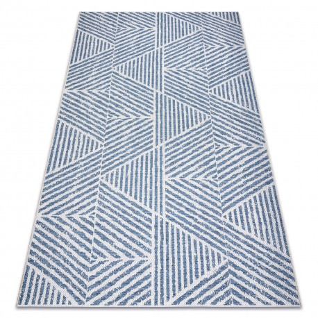 Covor COLOR 47176360 SISAL linii, triunghiuri, cikcakk bej / albastru, 200x290 cm