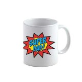 Cana alba personalizata Super Dad, INOVATIX&reg;. 330ml, Oem